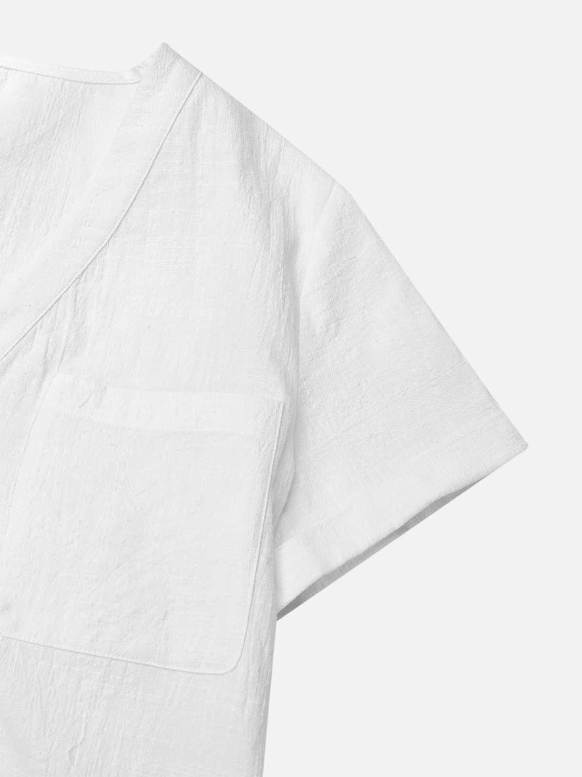 Plain V Neck Casual Linen Blend Shirt
