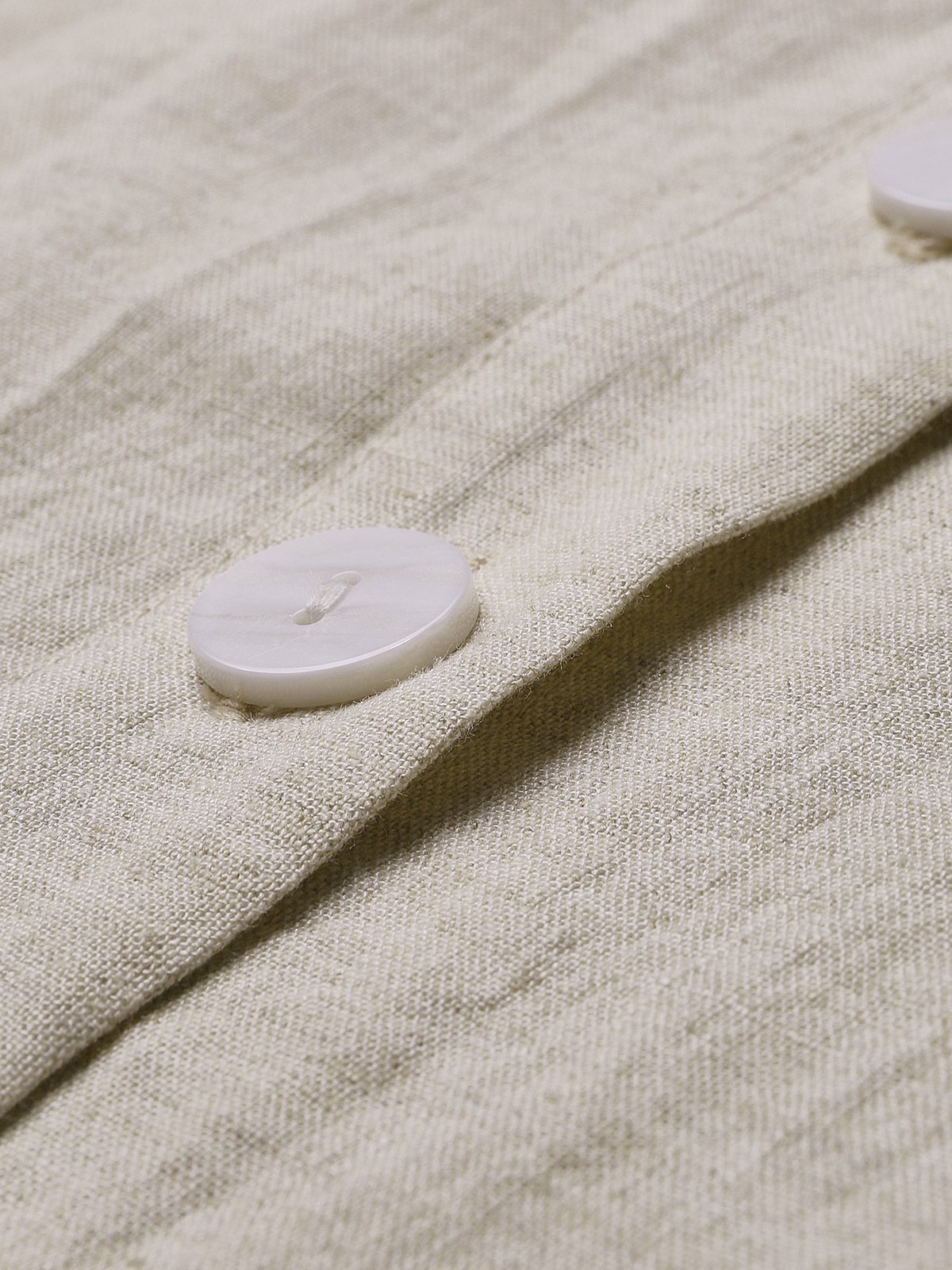 Stand Collar Linen Loose Dress With No