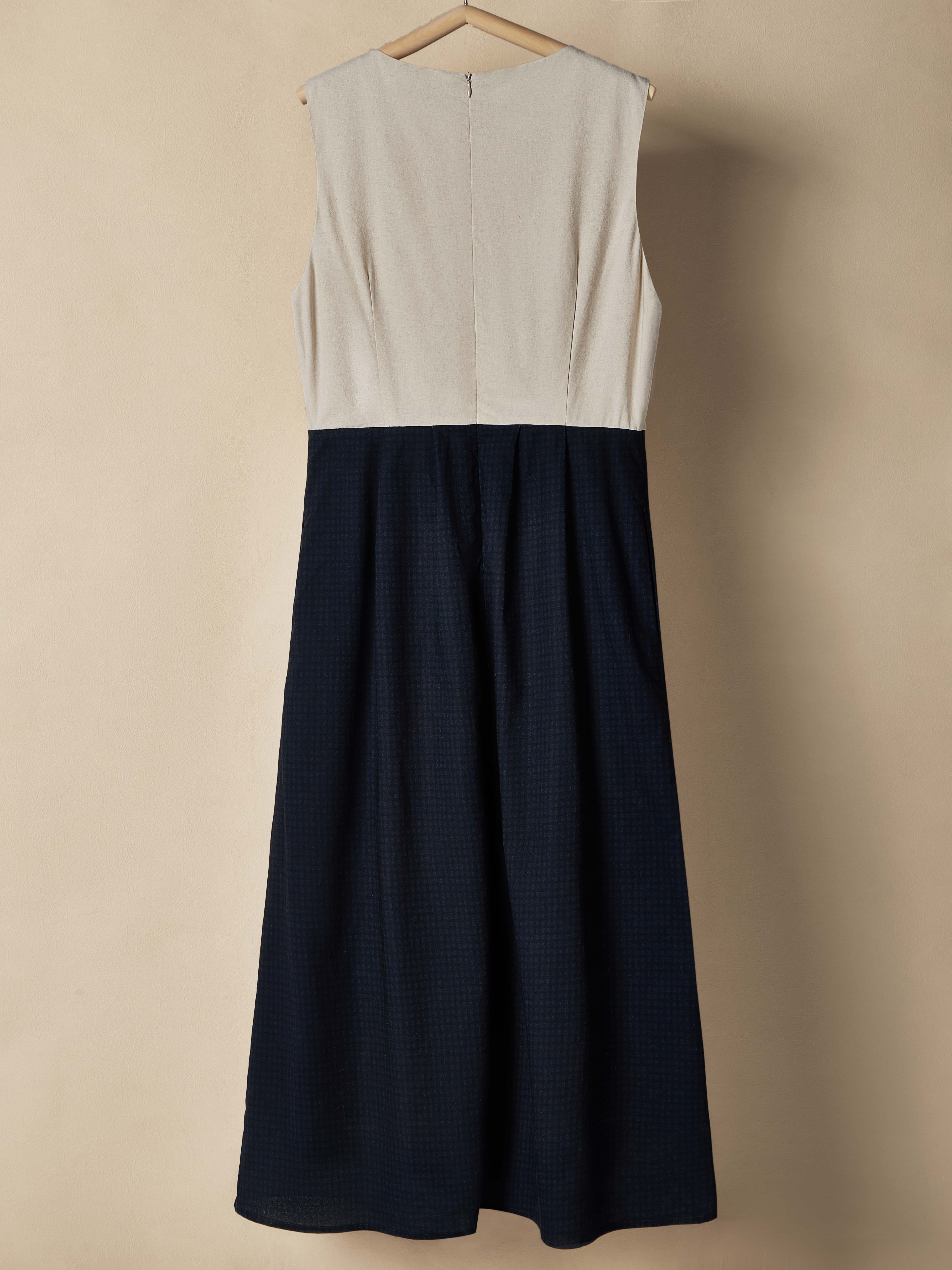 Linen Crew Neck Cotton And Linen Dress