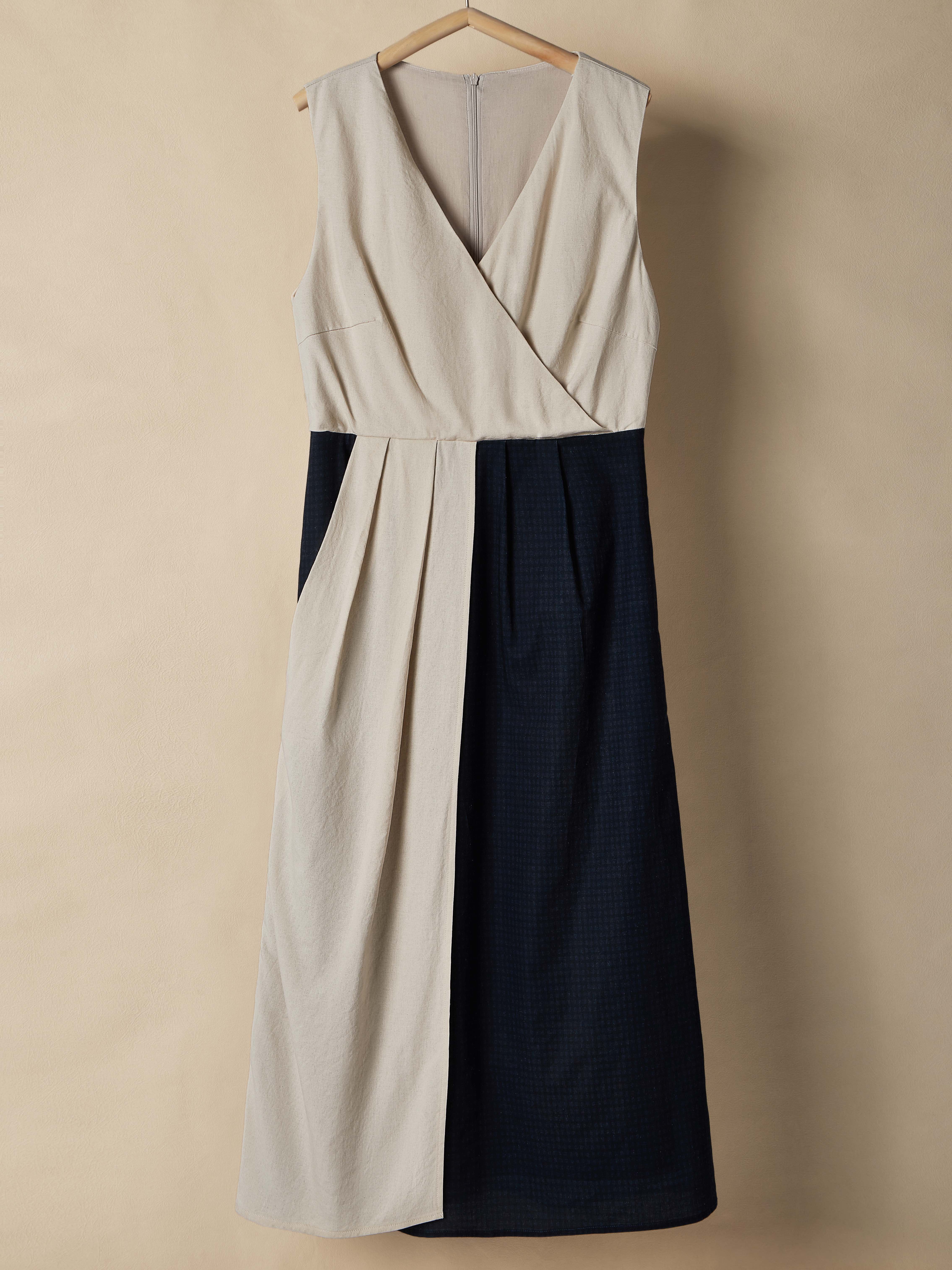 Linen Crew Neck Cotton And Linen Dress
