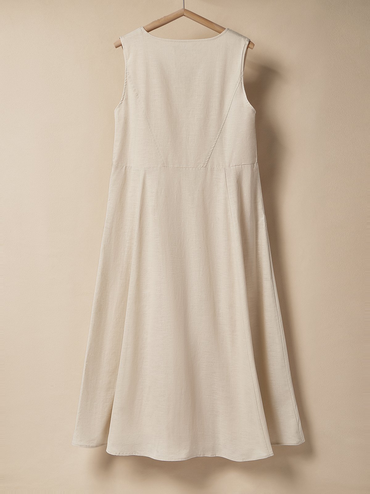 Crew Neck Loose Punk Cotton And Linen Dress