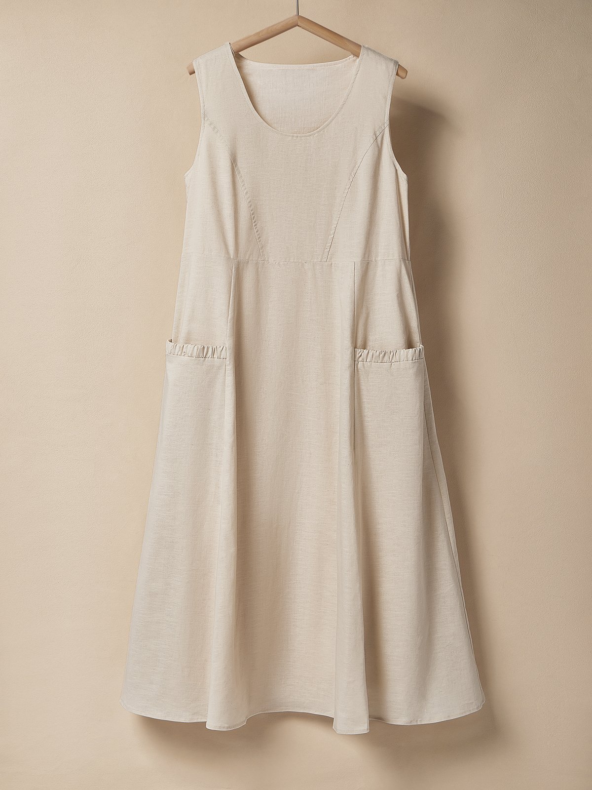 Crew Neck Loose Punk Cotton And Linen Dress