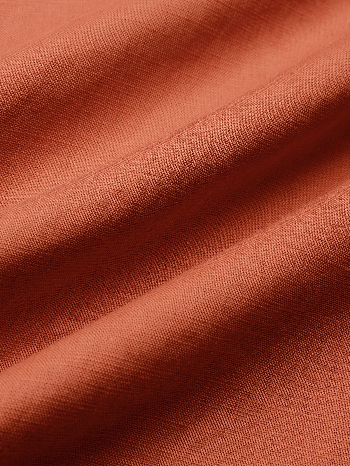 Cotton And Linen Crew Neck Linen Plain Two-Piece Set