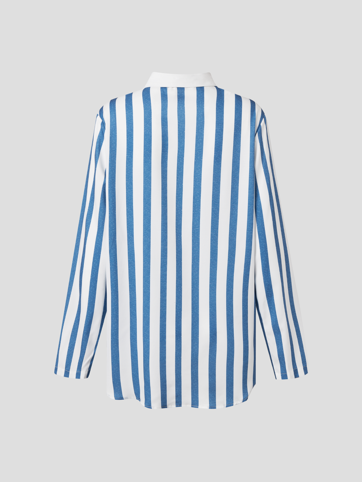 Shirt Collar Stripes Cotton-Blend Long Sleeve Shirt & Top