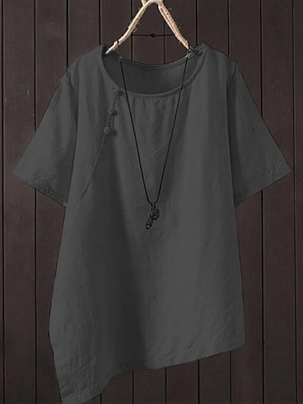 Casual Short Sleeve Round Neck Top
