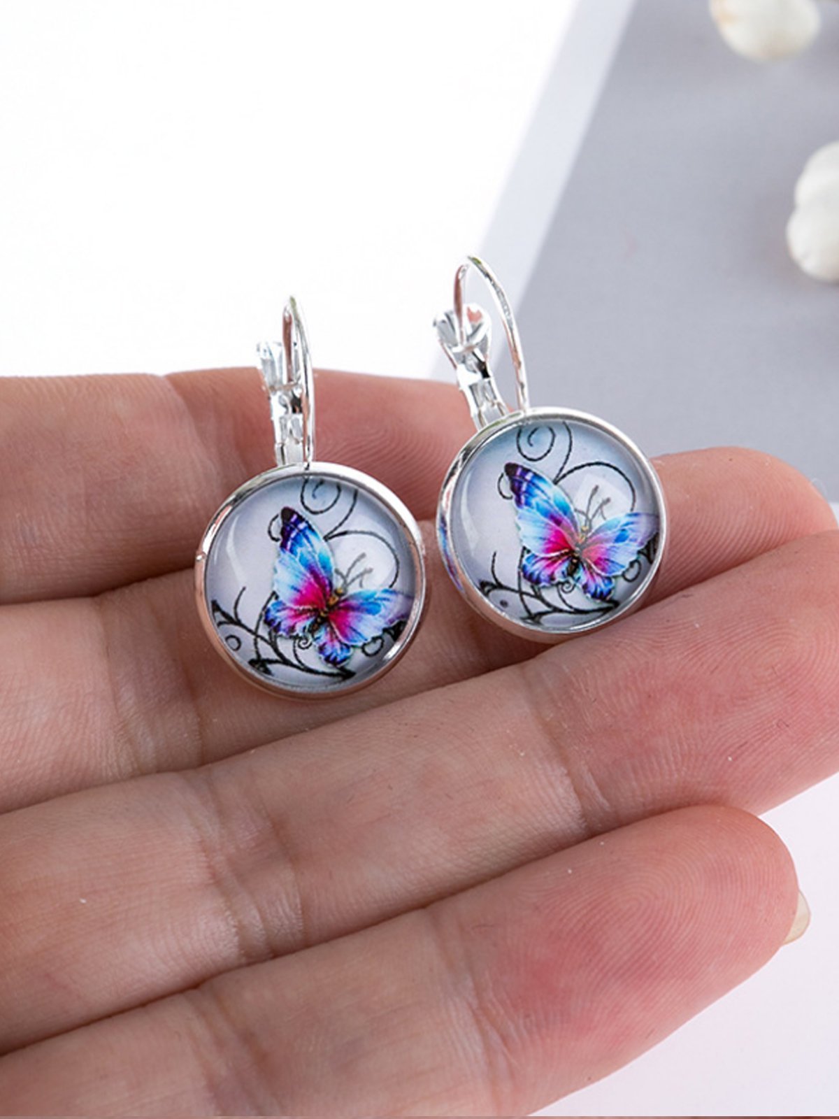 Printed Flowers Fashion Earrings