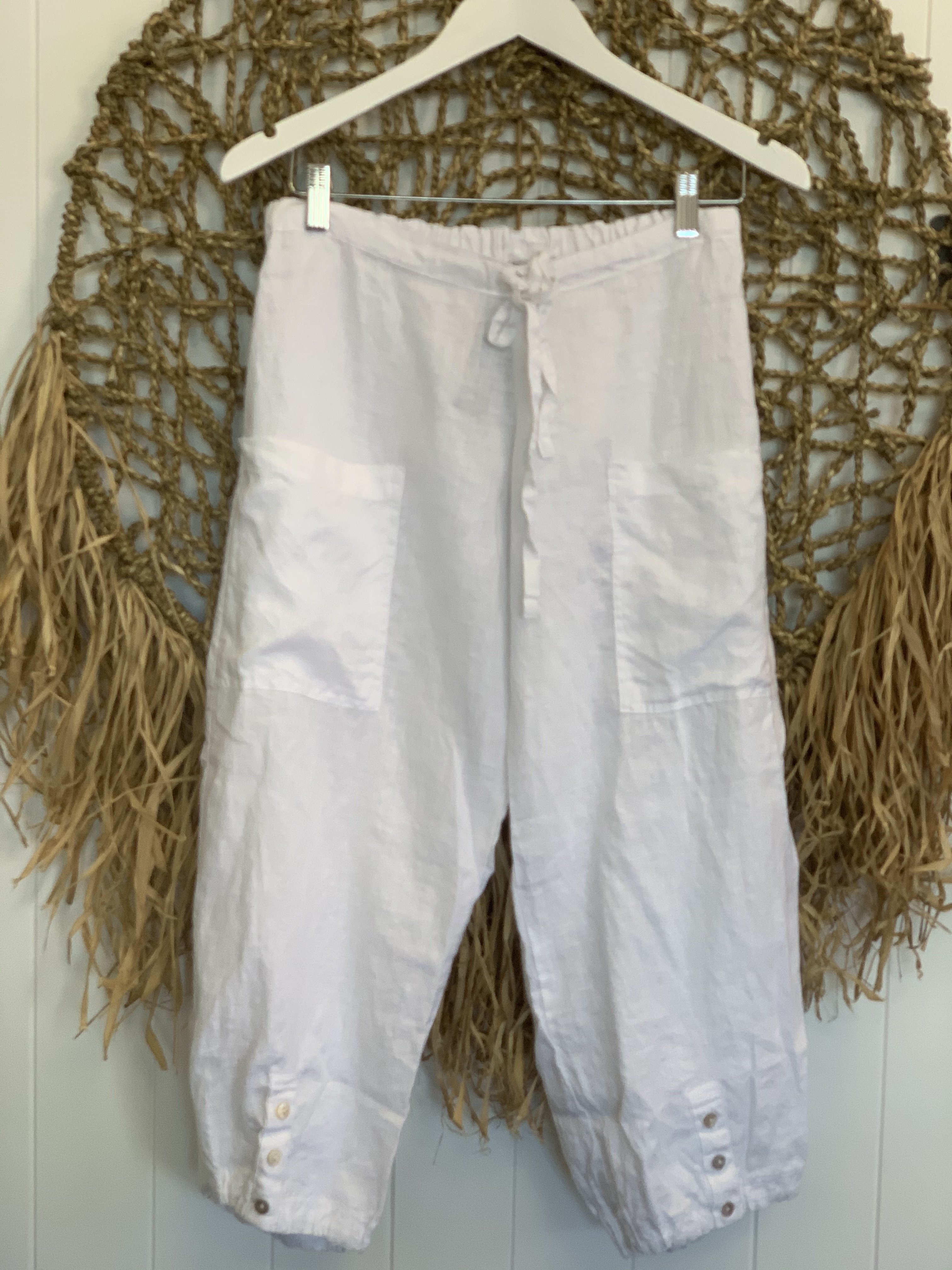 White Vintage Linen Pants