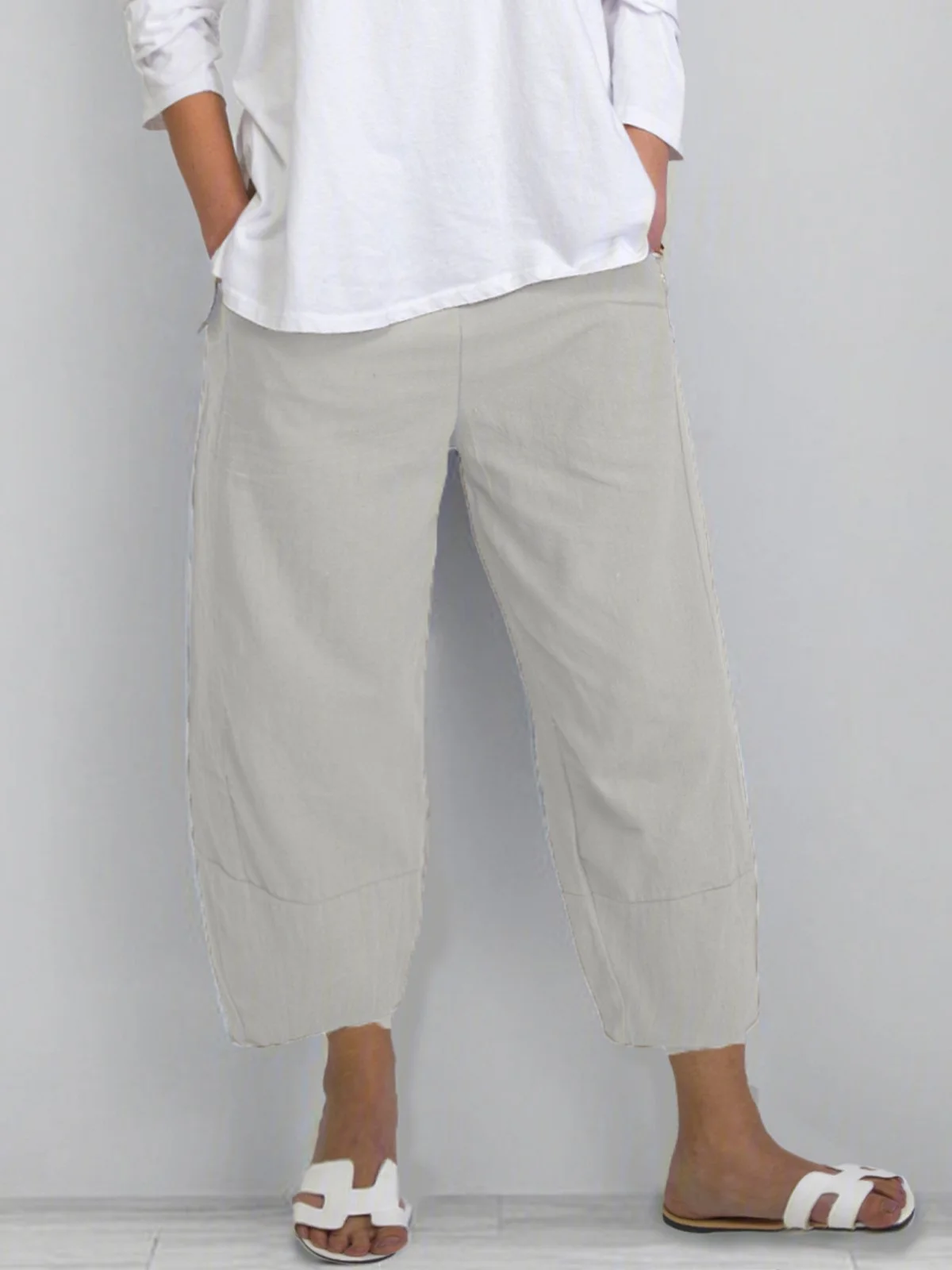 Women Cotton Pants Summer Casual Pants | roselinlin