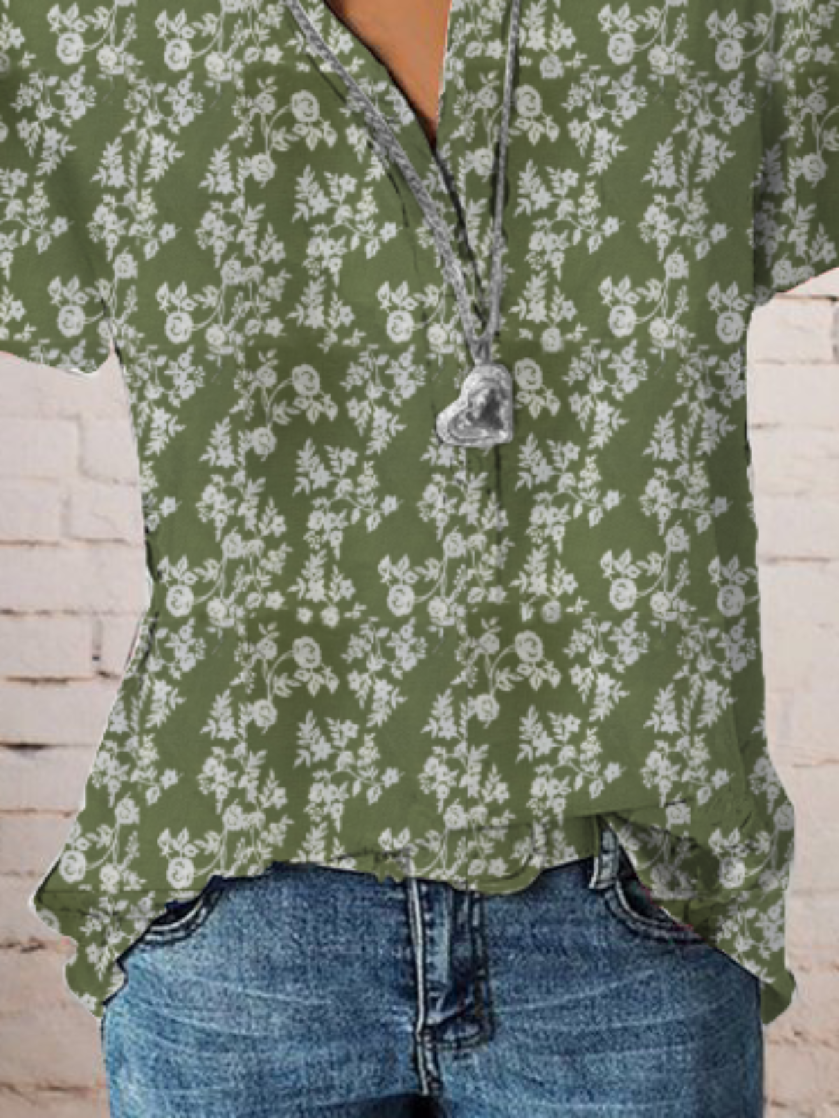 Plus size Vintage Short Sleeve Floral Shirt