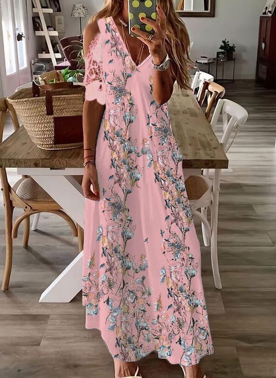 Vacation Butterfly Floral Regular Fit Dress