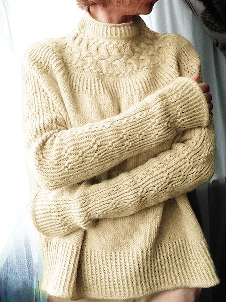 Knitted Crew Neck Plain Basic Sweater