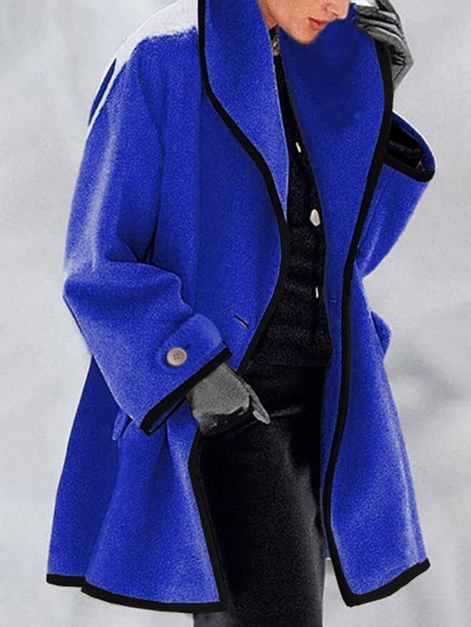 Women's Overcoat Winter Coat Long Pea Coat Ice Cream Lapel Trench Coat Fall Oversized Causal Outerwear Long Sleeve Rolled Collar