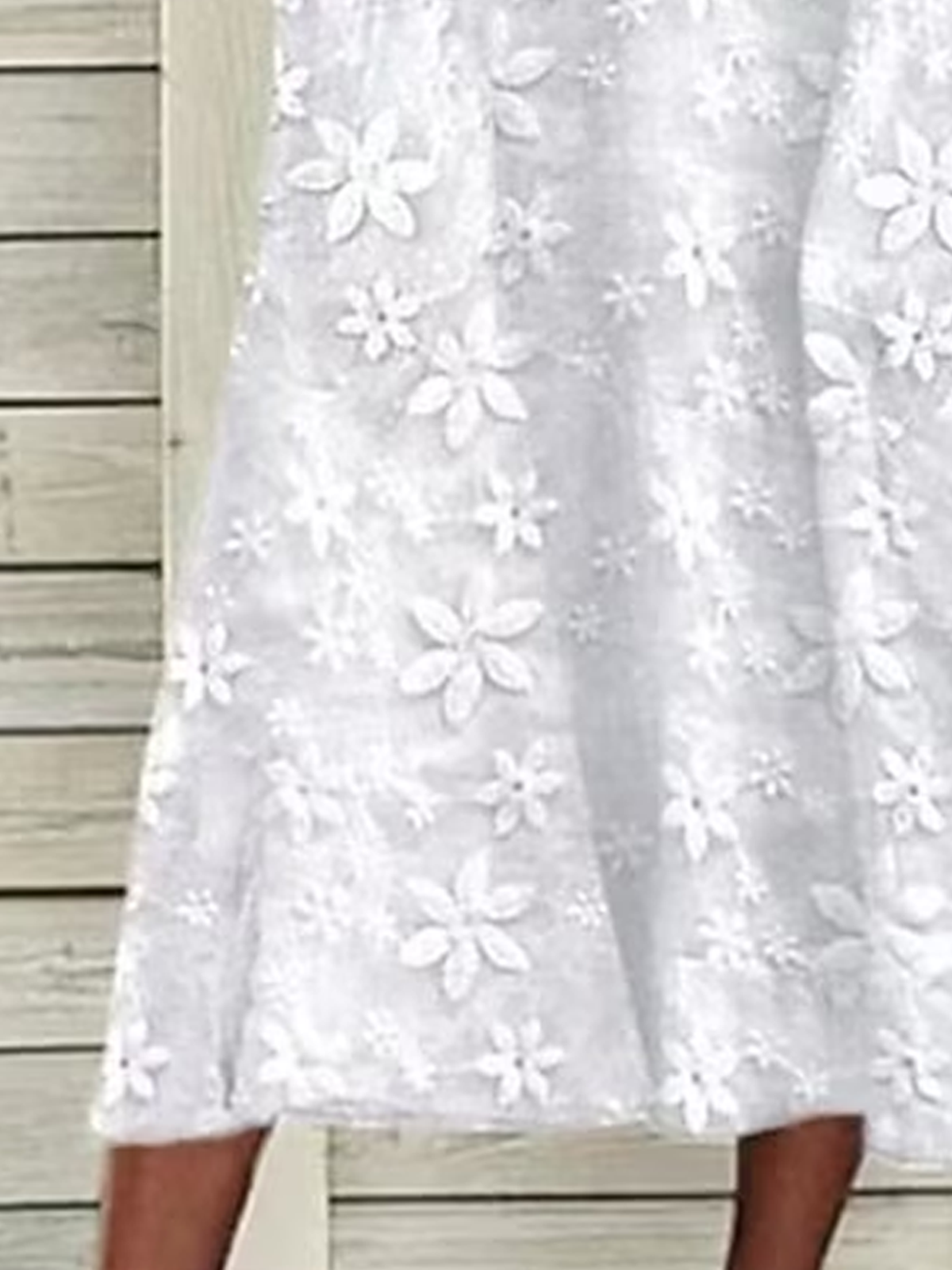 Women Elegant Plain Floral Lace Pocket Short Sleeve Dress