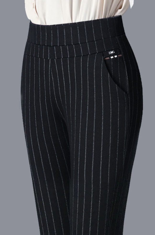 Striped Pockets Casual Pants