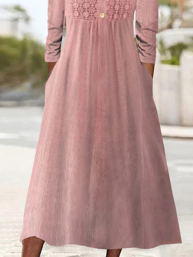 Plain Loose Lace Casual Dress