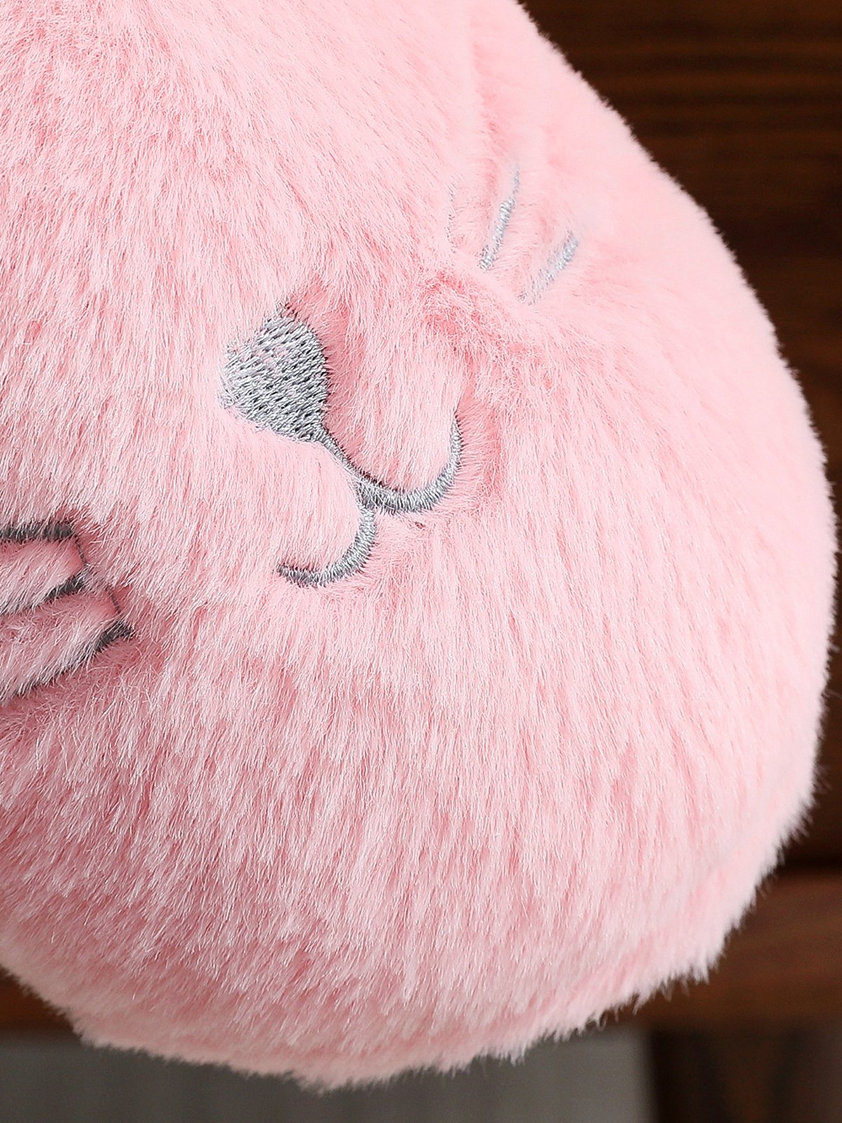 Cartoon Cat Design Embroidery Slip-on Fluffy Home Slippers