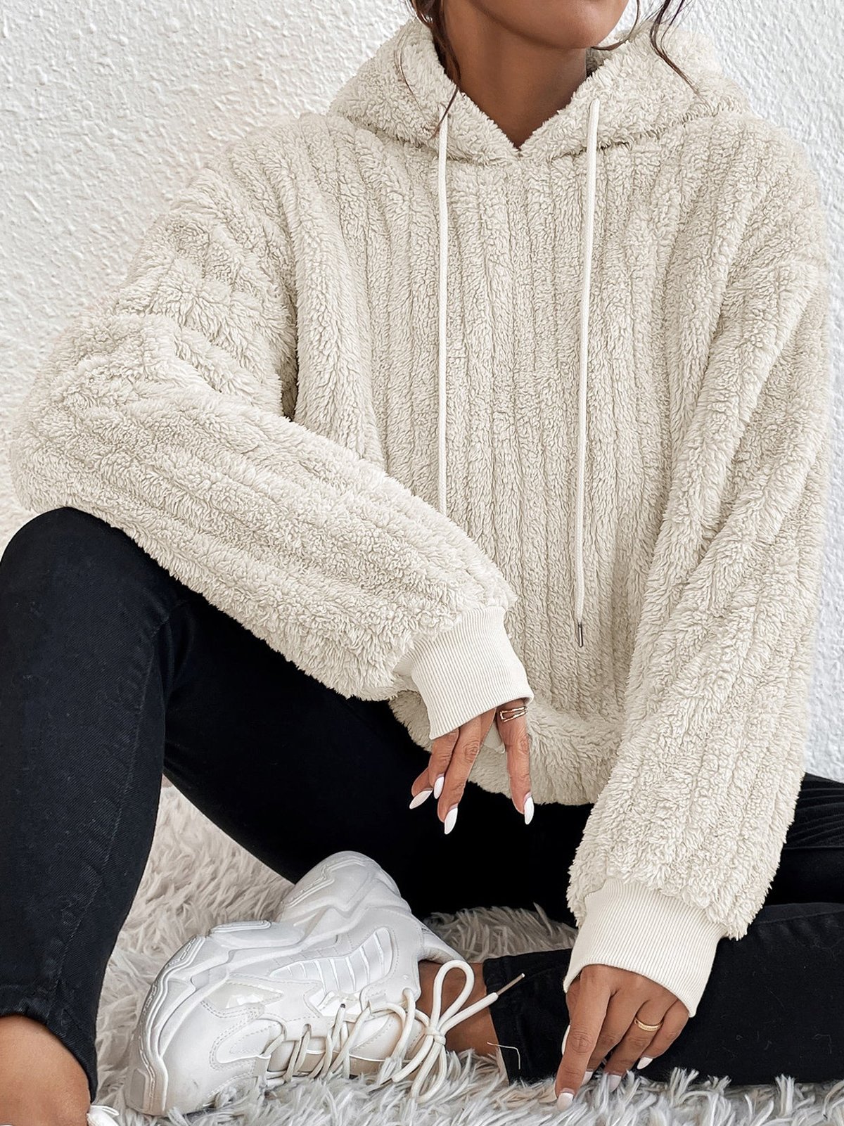 Casual Plain Loose Hoodie