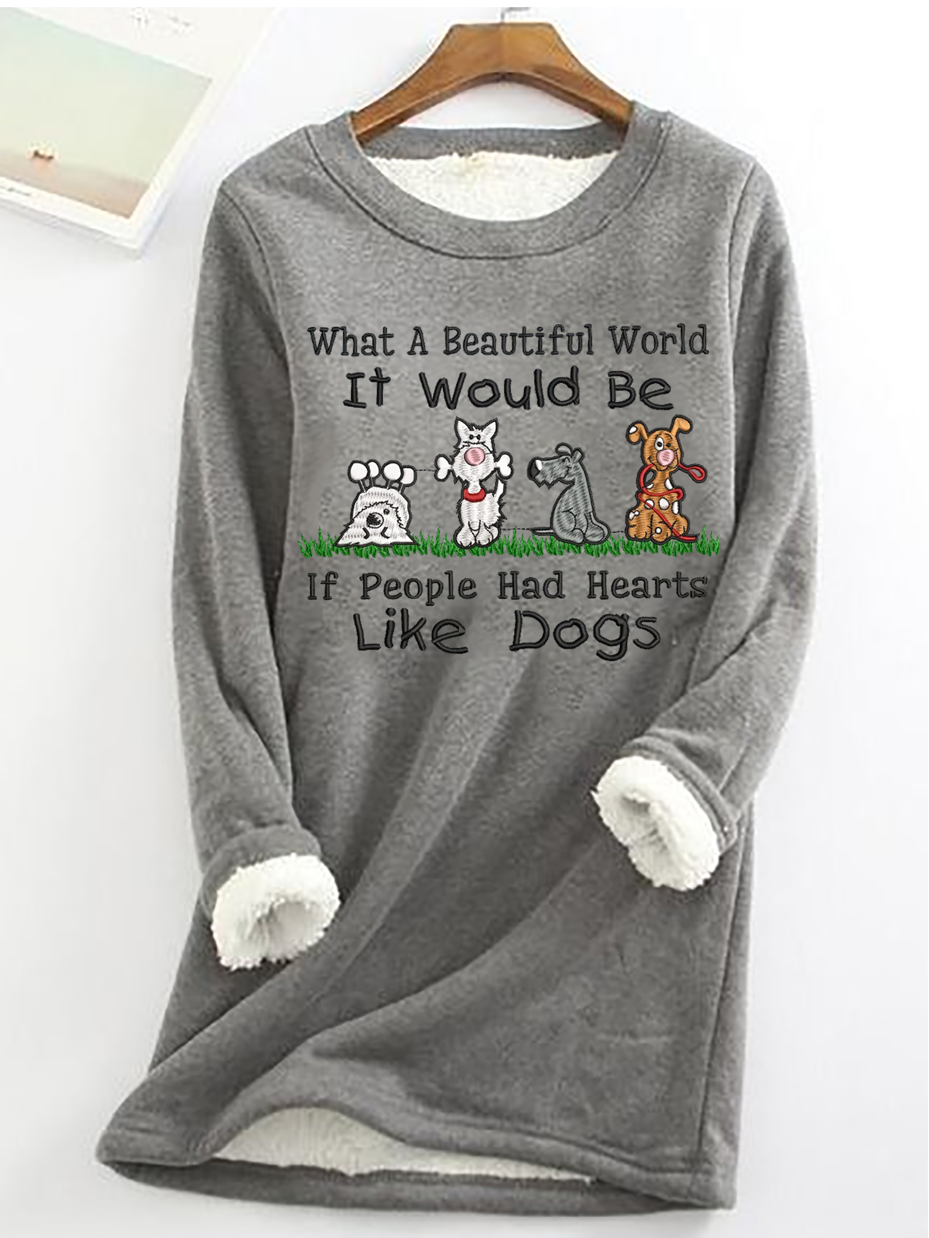 Women's Love Dogs Fleece Casual Sweatshirt