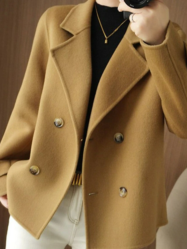 Woolen Loose Casual Shawl Collar Jacket