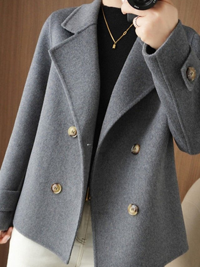 Woolen Loose Casual Shawl Collar Jacket