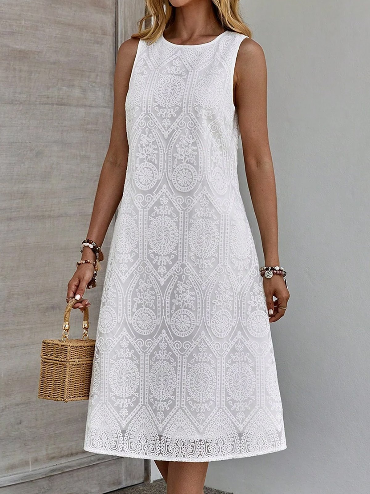 Embroidery Cotton Elegant Dress