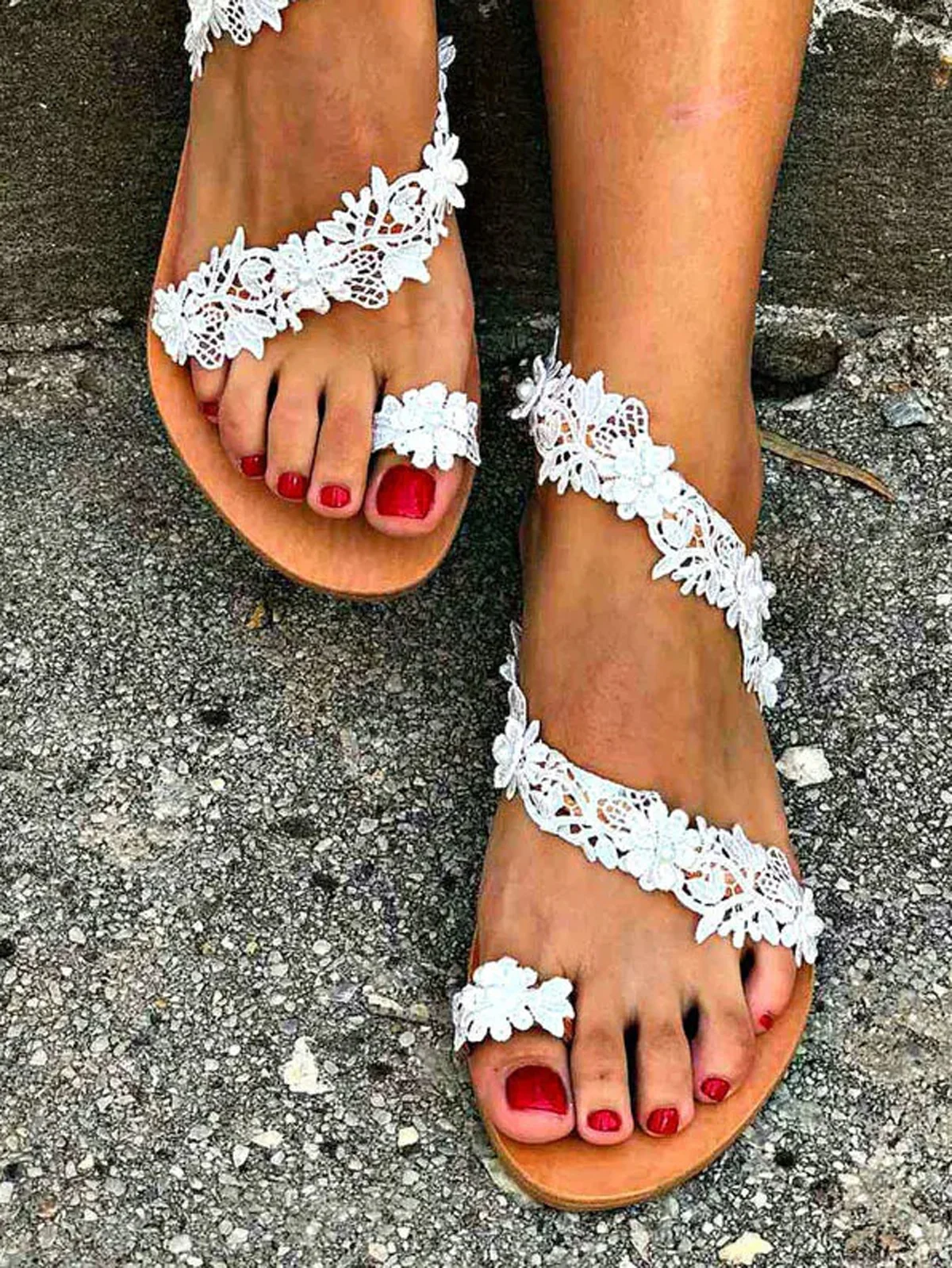 Summer Plain Pu Slide Sandals