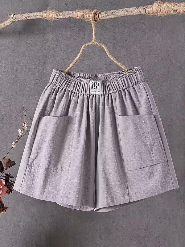 Cotton Loose Casual Pocket Stitching Shorts