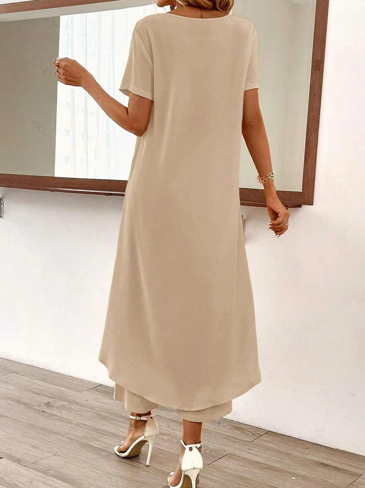 Casual Cotton And Linen Plain Loose Two-Piece Set