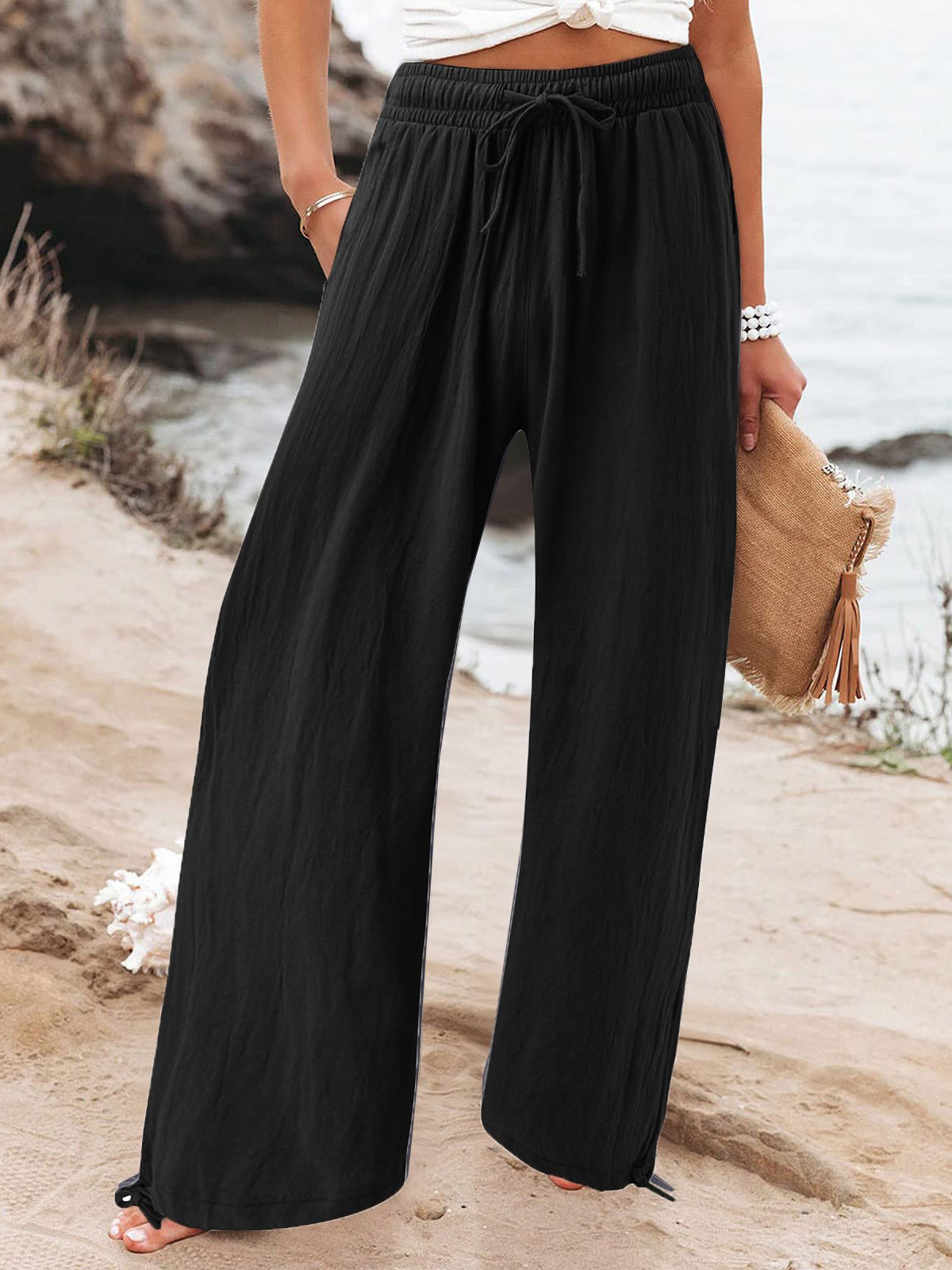 Plain Loose Casual Pants