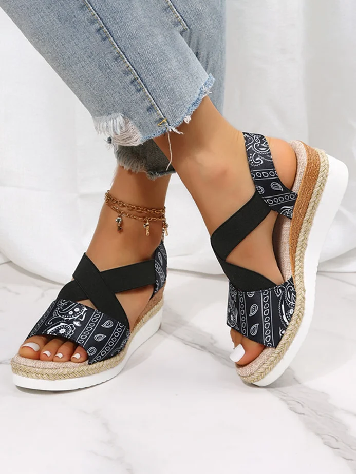 Synthetic Leather Vacation Geometric Slide Sandals