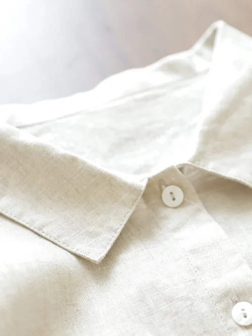 Simple Plain Shirt Collar Dress With Belt
