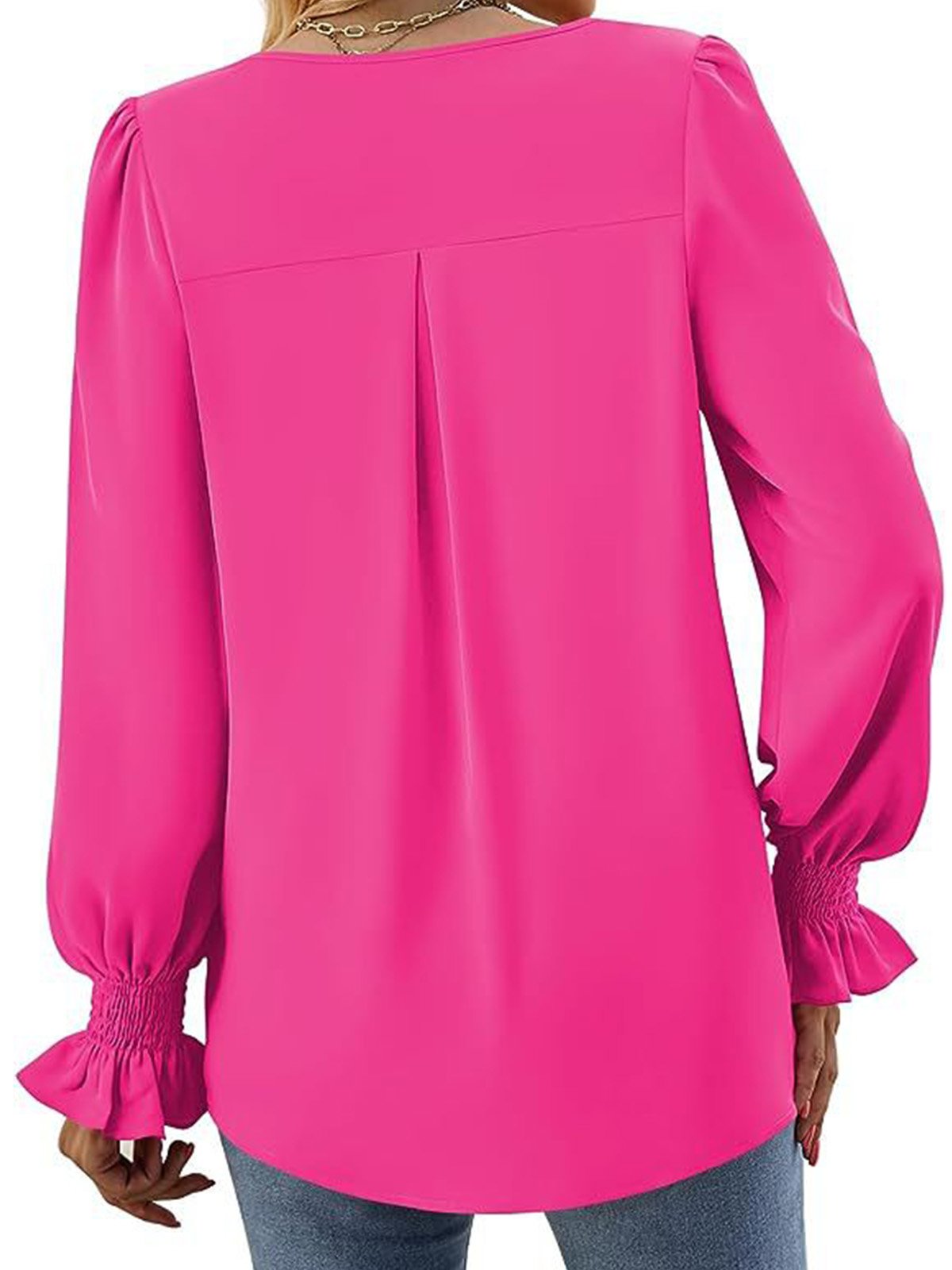 Casual Flare Sleeve Chiffon Shirt