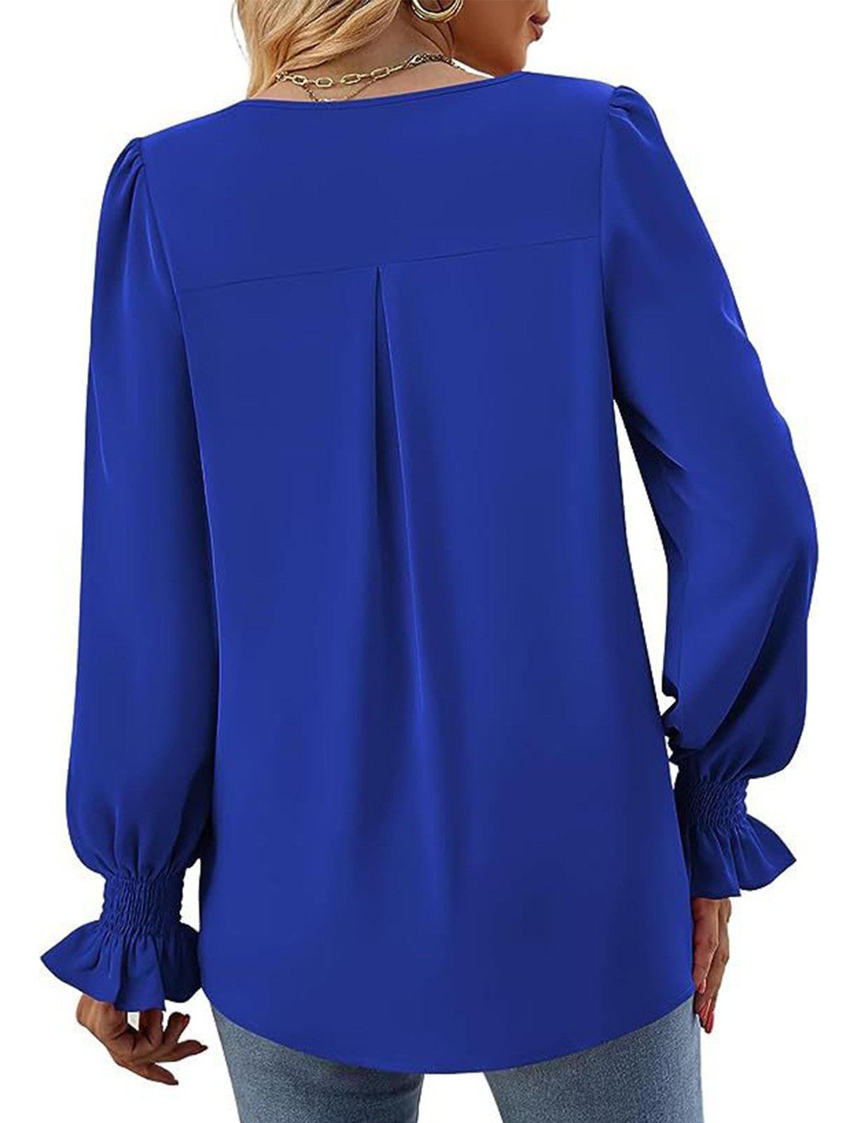 Casual Flare Sleeve Chiffon Shirt