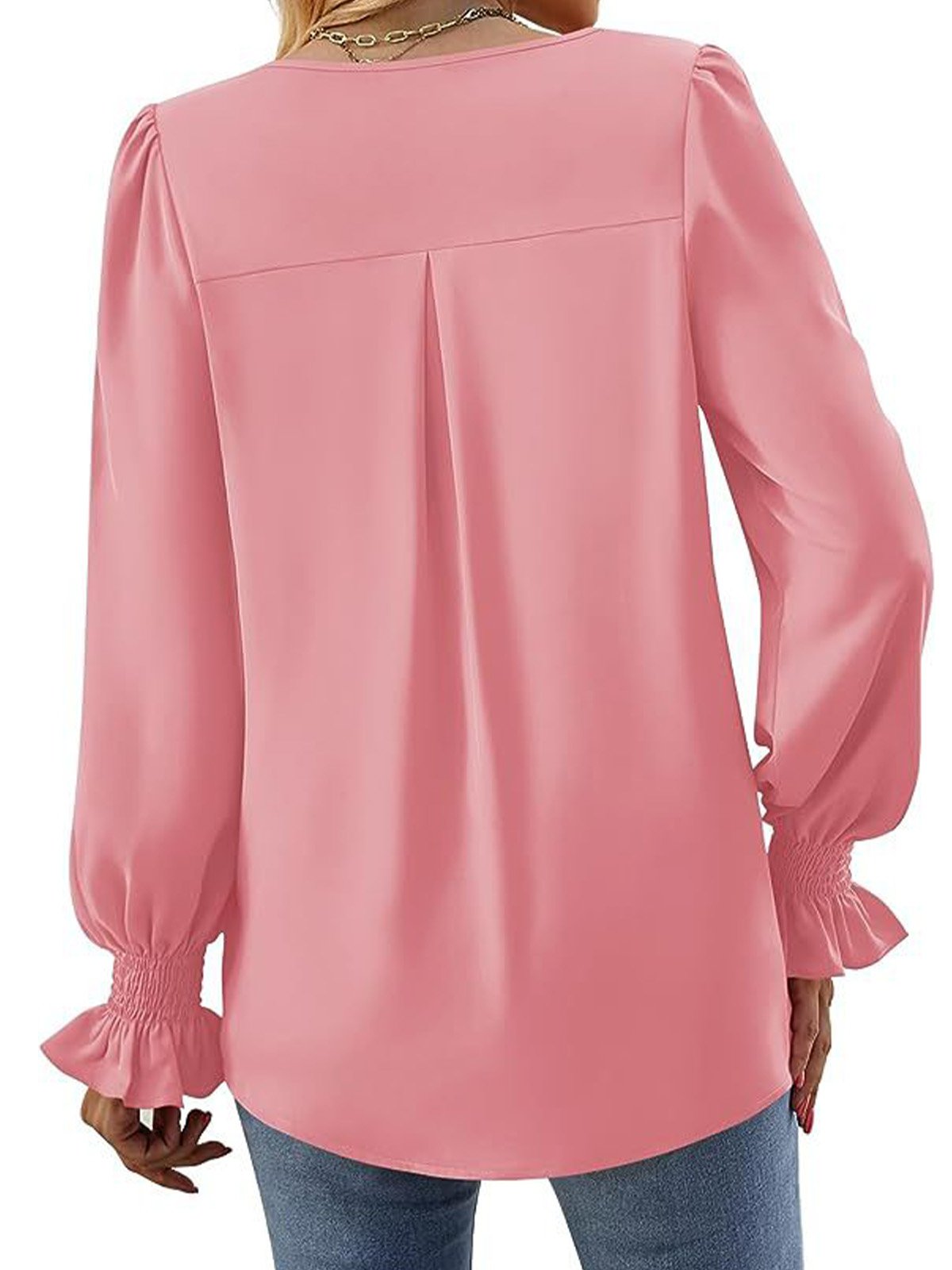 Casual Flare Sleeve Chiffon Shirt