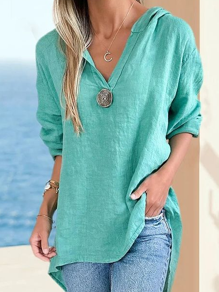 Casual Cotton Loose Hoodie Shirt