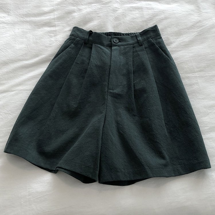 Plain Casual Loose Cotton Shorts