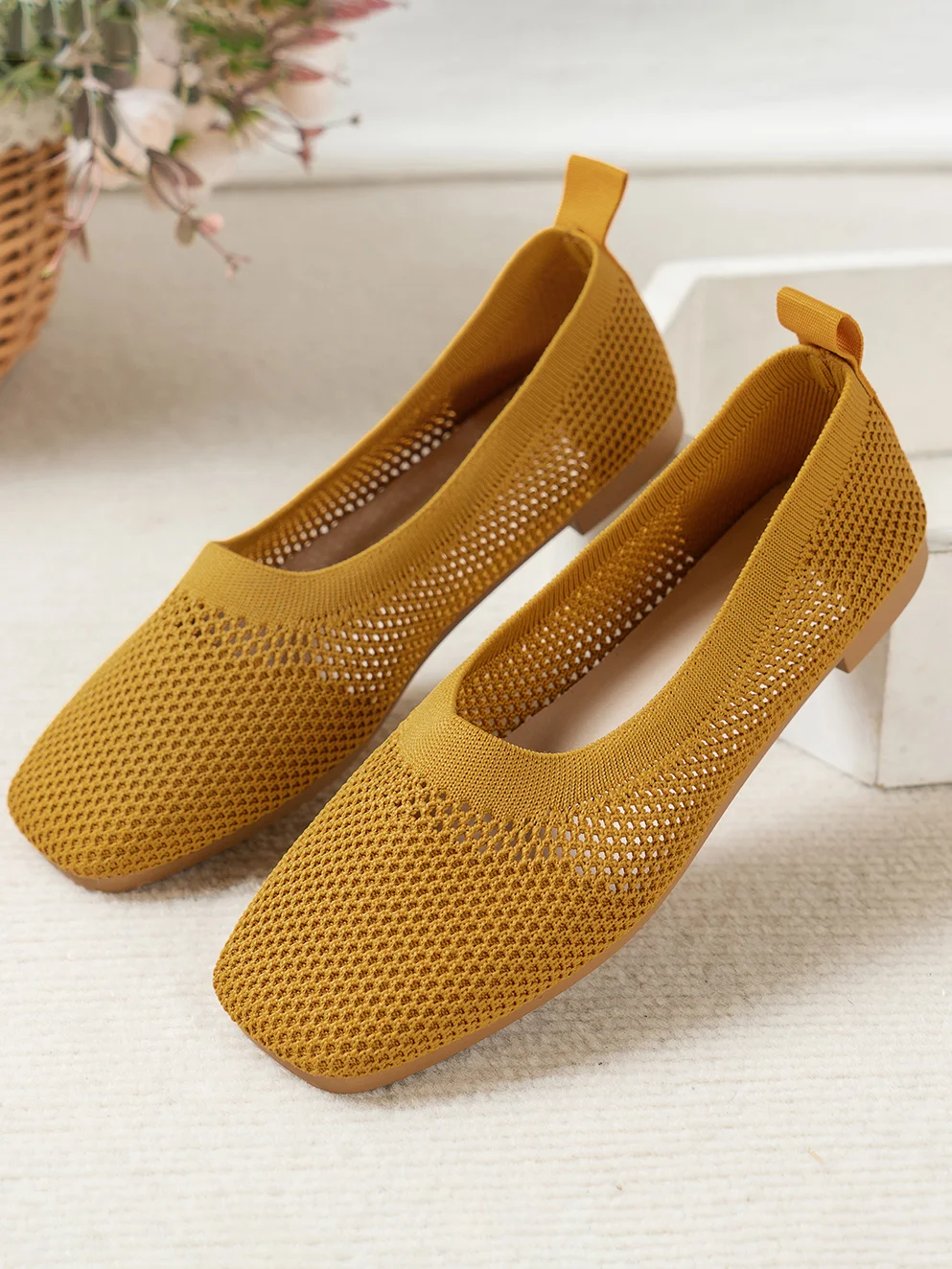 Casual Mesh Fabric Plain Shallow Shoes