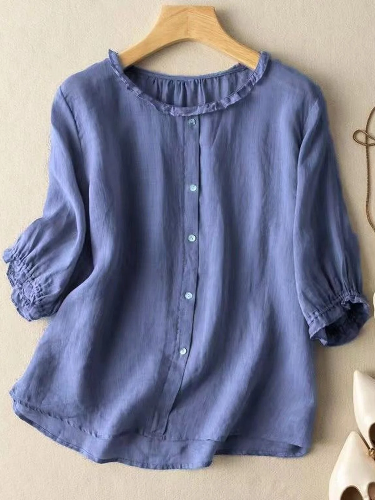 Crew Neck Casual Loose Shirt