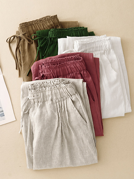 Plain Casual Loose Pants