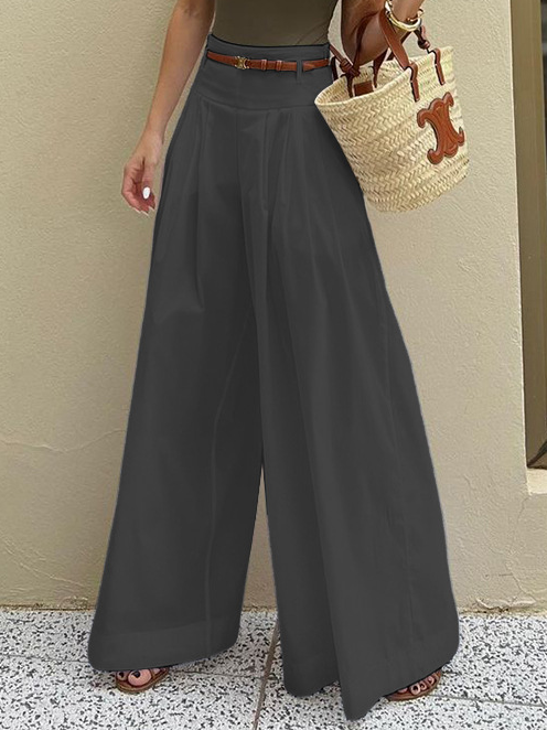 Loose Casual Cotton Plain Pants