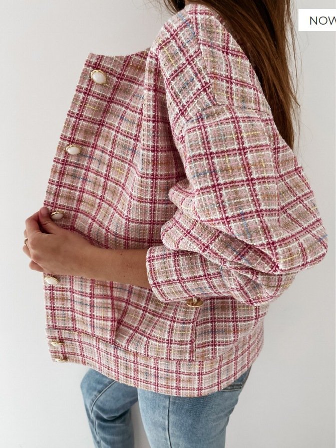Plaid Others Zipper Casual Jacket