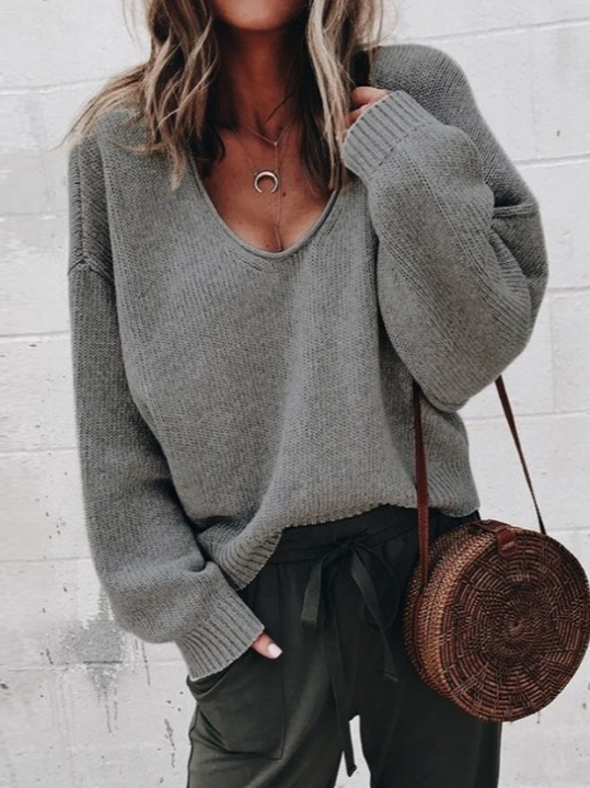 Casual Plain Sweater