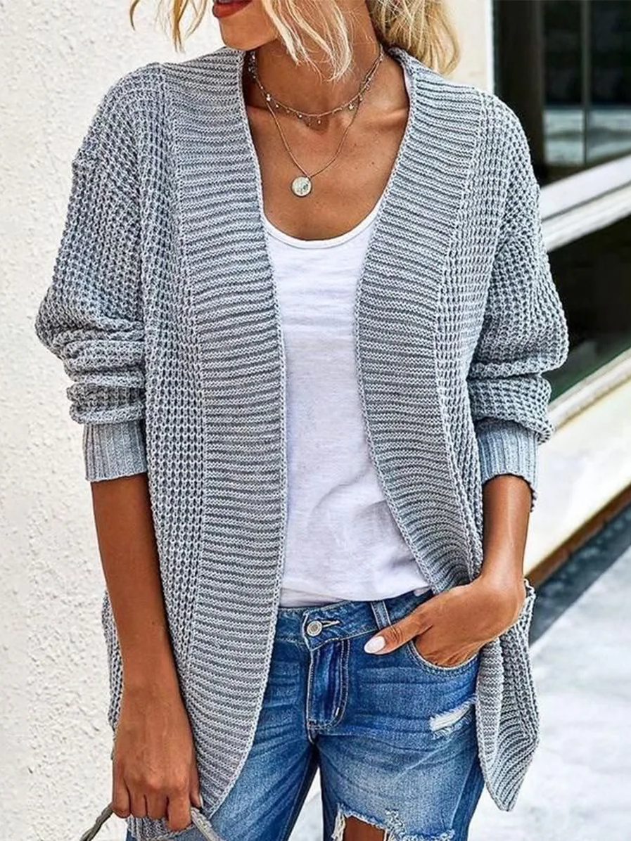 Casual Plain Wool/Knitting Others Cardigan