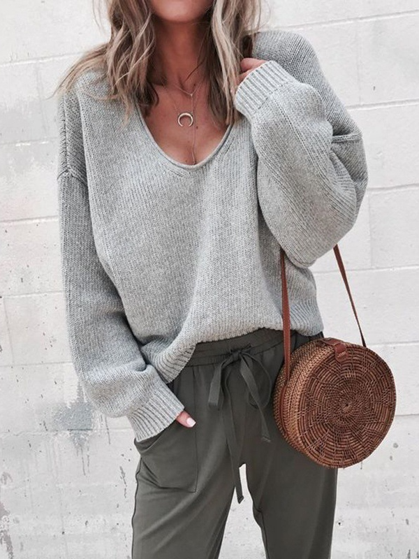 Casual Plain Sweater