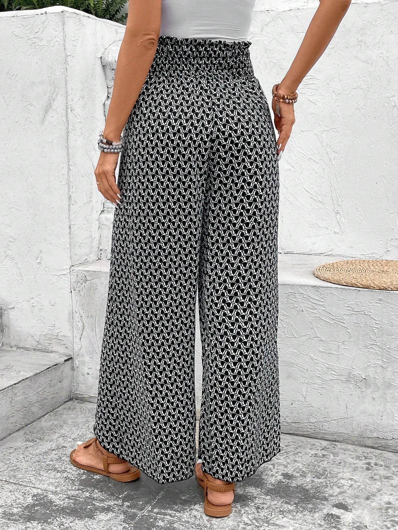 Geometric Loose Casual Pants