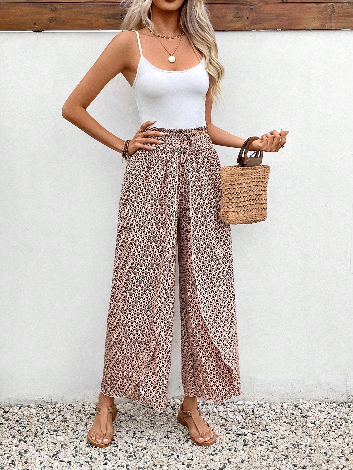 Geometric Loose Casual Pants