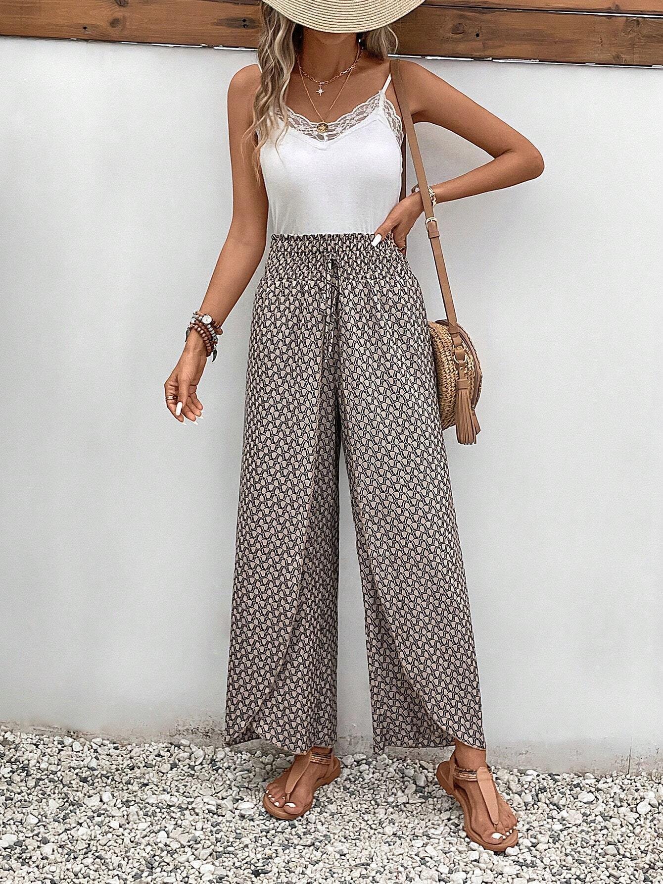 Geometric Loose Casual Pants