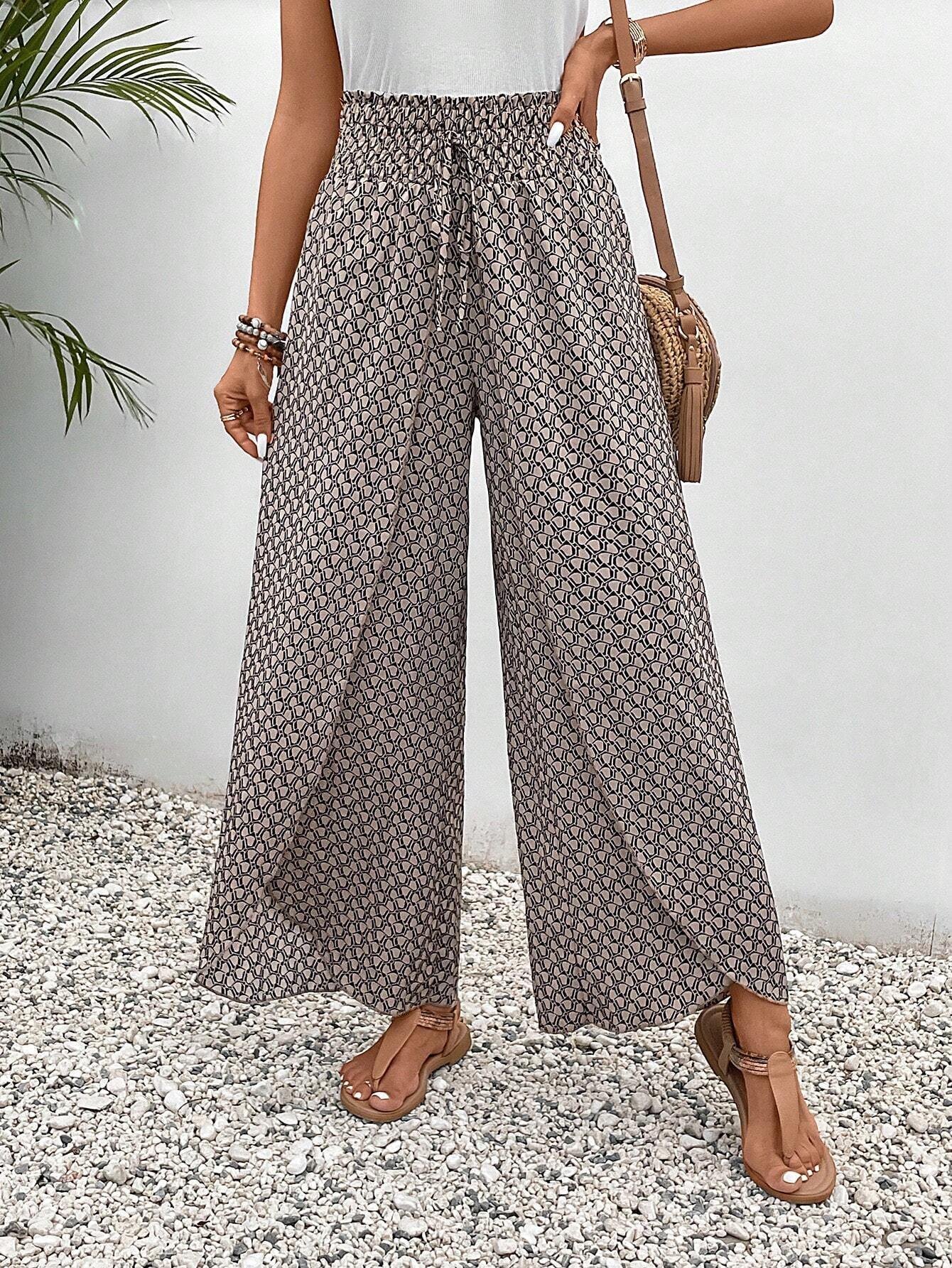 Geometric Loose Casual Pants