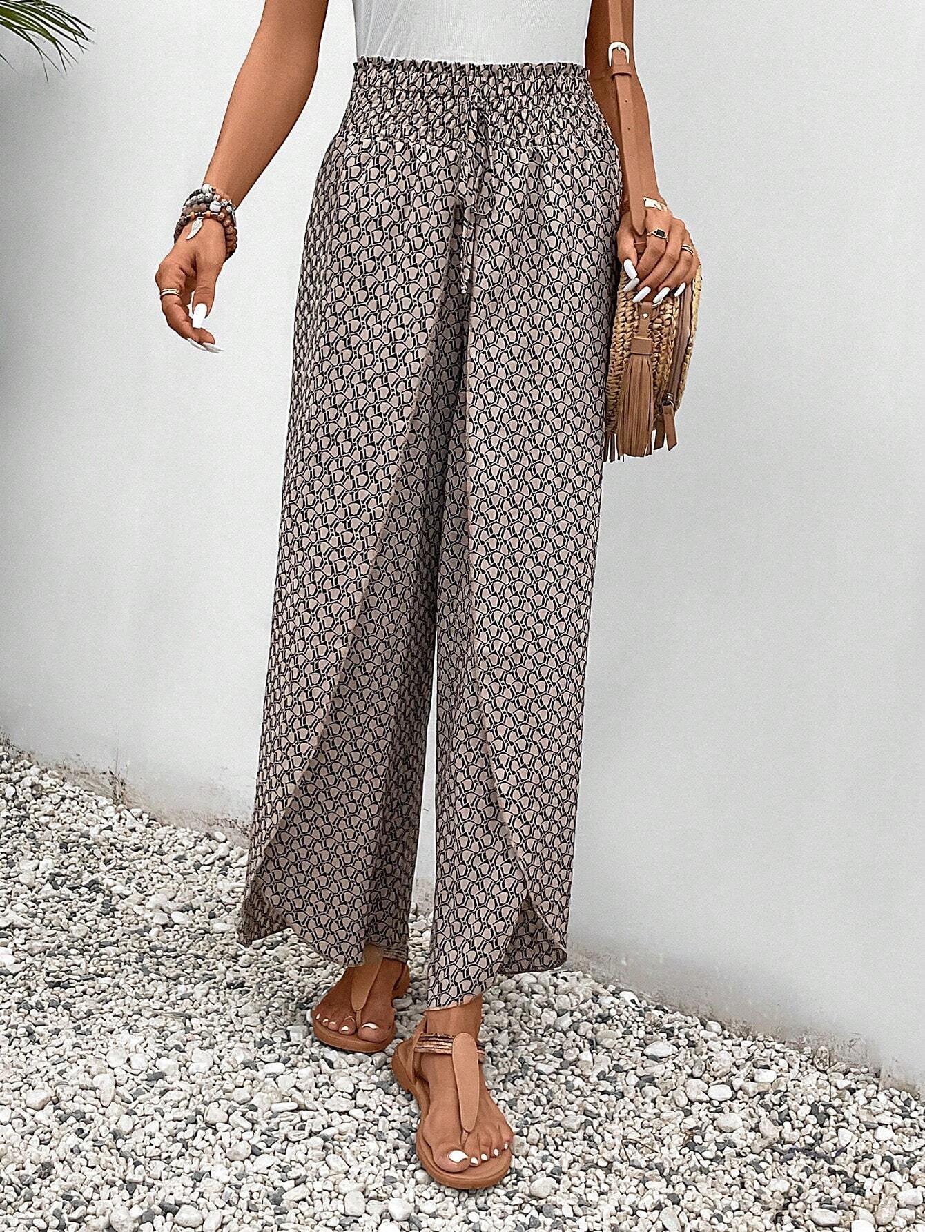 Geometric Loose Casual Pants