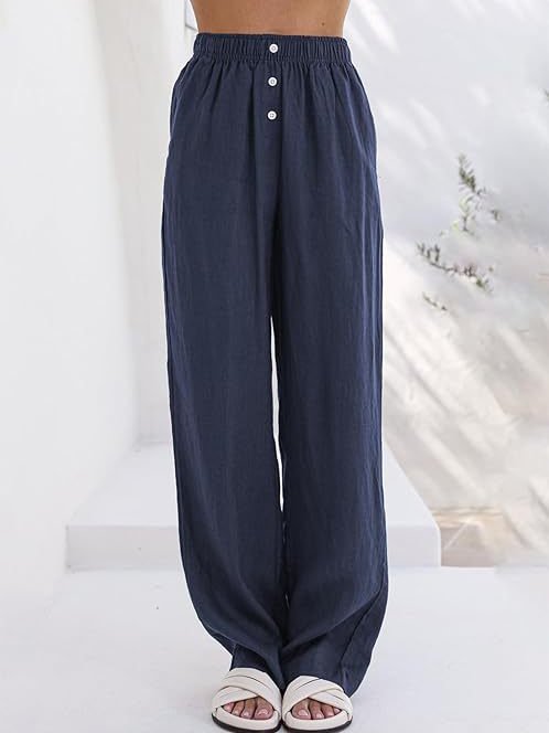 Women's Cotton And Linen Loose Casual Straight Pants